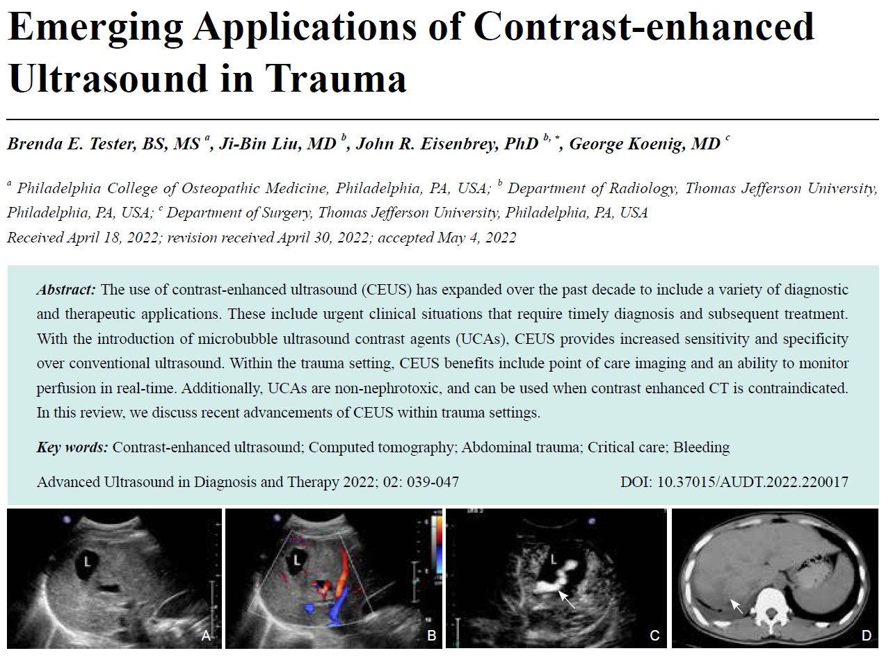 Emerging Applications of Contrast-enhanced Ultrasound in Trauma